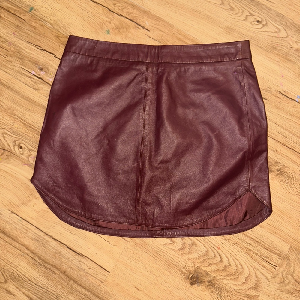 Maroon leather skirt